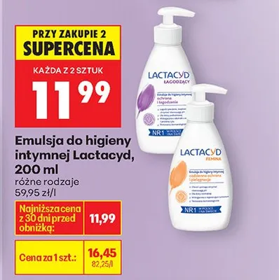Emulsja do higieny intymnej, różne rodzaje promocja w Biedronka