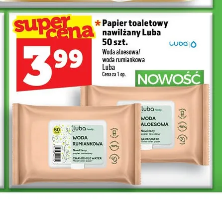 Papier toaletowy nawilżany Luba Woda Aloesowa promocja w TOPAZ