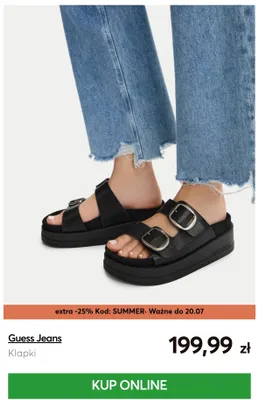 Klapki Guess Jeans promocja w eobuwie.pl