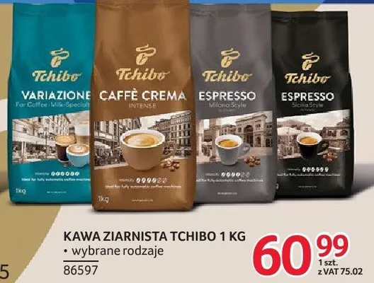 Kawa ziarnista Tchibo wybrane rodzaje 86597 promocja w Selgros