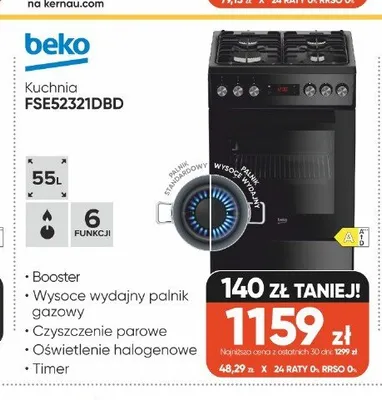 Kuchnia beko FSE52321DBD promocja w Max Elektro
