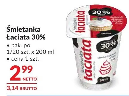 Śmietanka Łaciata 30% promocja w Makro
