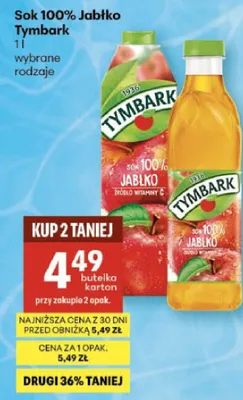 Sok 100% jabłko promocja w Delikatesy Centrum