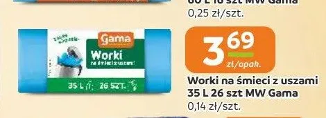 Worki na śmieci z uszami 35 l MW Gama promocja w Gama