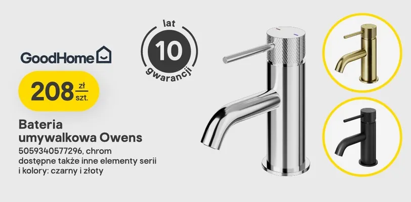 Bateria umywalkowa Owens GoodHome chrom promocja w Castorama