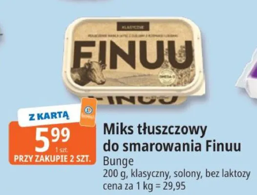 Miks tłuszczowy do smarowania Finuu klasyczny Bunge promocja w Leclerc