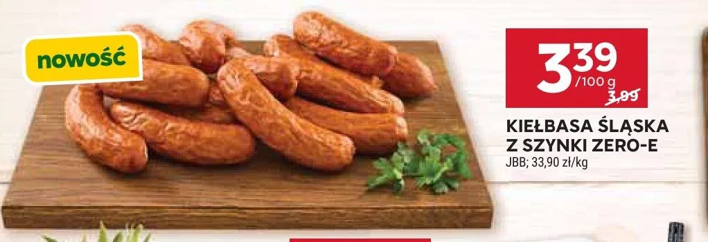Kiełbasa śląska z szynki zero-E JBB promocja w Stokrotka