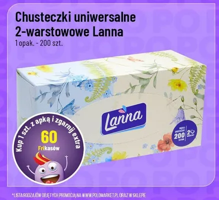 Chusteczki uniwersalne 2-warstwowe Lanna promocja w POLOmarket