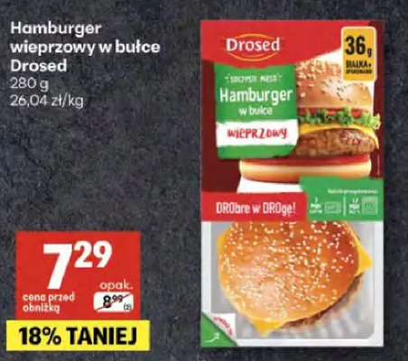 Hamburger wieprzowy w bułce promocja w Delikatesy Centrum