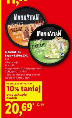 Lody w kubku White Chocolate Pistachio Manhattan promocja w Lidl