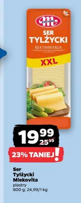 Ser Tylżycki Mlekovita plastry XXL promocja w Netto