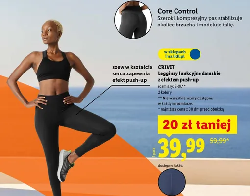 Legginsy funkcyjne damskie z efektem push-up promocja w Lidl
