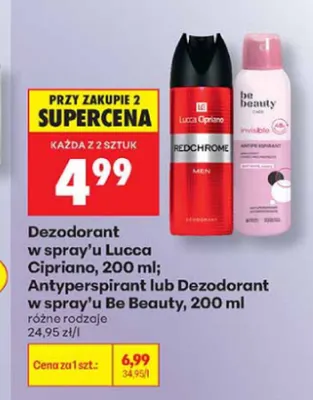 Dezodorant w spray'u Lucca Cipriano Redchrome Men promocja w Biedronka