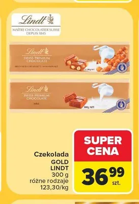 Czekolada mleczna Gold Lindt promocja w Carrefour Market