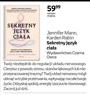 Książka Sekretny język ciała Jennifer Mann, Karden Rabin oprawa miękka promocja w Empik