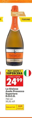 Wino musujące La Gioiosa Asolo Prosecco Superiore D.O.C.G. promocja w Biedronka