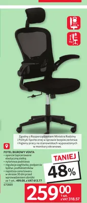Fotel biurowy Venta promocja w Selgros