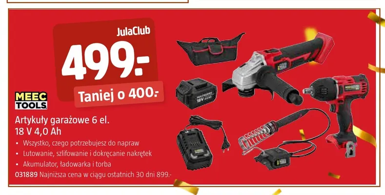 Artykuły garażowe 6 el. Meec Tools promocja w Jula