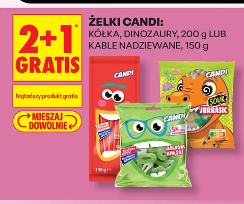 Żelki kable nadziewane Candi promocja w Biedronka