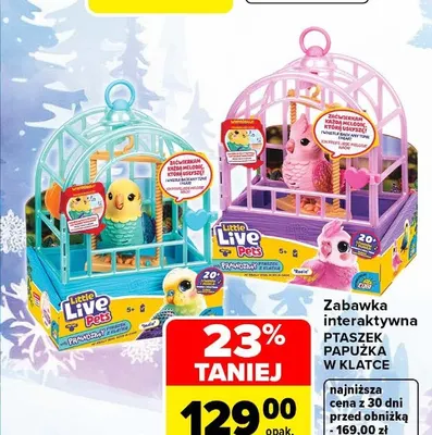 Zabawka interaktywna ptaszek w klatce Little Live Pets promocja w Carrefour