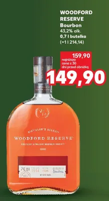 Bourbon WOODFORD RESERVE 43,2% alk. promocja w Kaufland