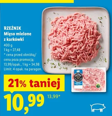 Mięso mielone z karkówki Rzeźnik promocja w Lidl