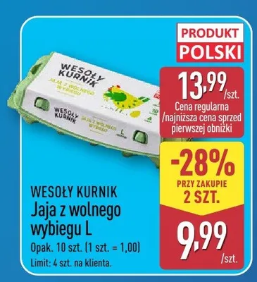 Jaja z wolnego wybiegu L promocja w Aldi