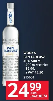 Wódka Pan Tadeusz 40% 500 ML promocja w Selgros