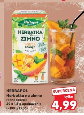 Herbatka na zimno Herbapol Mięta Mango promocja w Kaufland