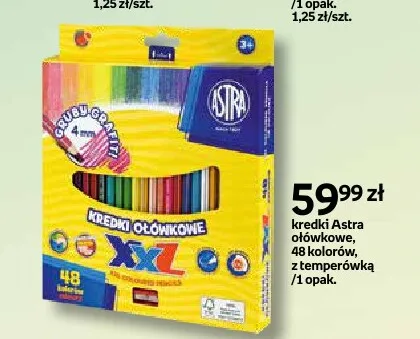 Kredki ołówkowe XXL Astra z temperówką promocja w Empik