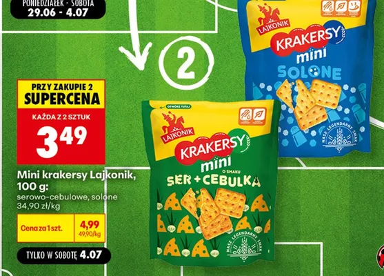 Mini krakersy Lajkonik serowo-cebulowe promocja w Biedronka