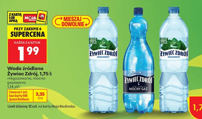 Woda źródlana niegazowana Żywiec Zdrój promocja w Biedronka