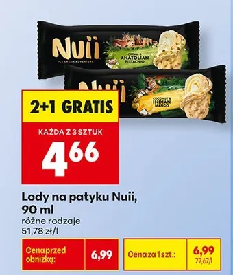 Lody na patyku Nuii Coconut & Indian Mango promocja w Biedronka