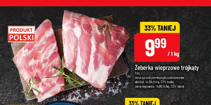 Żeberka wieprzowe trójkąty promocja w POLOmarket