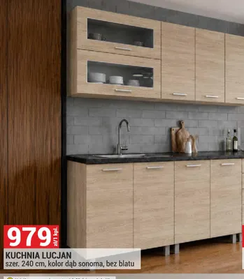 Kuchnia Lucjan szer. 240 cm bez blatu promocja w Merkury Market