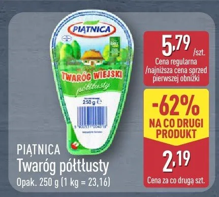 Twaróg półtłusty promocja w Aldi
