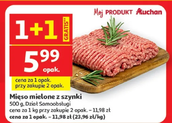 Mięso mielone z szynki Dział Samoobsługi promocja w Auchan