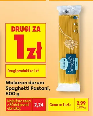 Makaron durum Spaghetti promocja w Biedronka