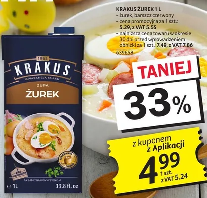 Żurek Krakus 1 l promocja w Selgros