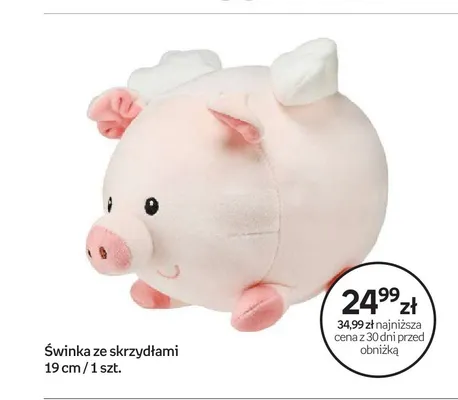 Pluszak Świnka ze skrzydłami 19 cm promocja w Empik