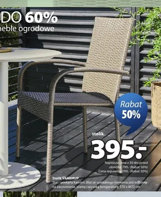 Stolik VAMDRUP stal i spiekany kamień Ś70 x W72cm promocja w Jysk