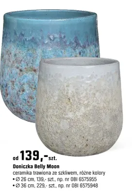 Doniczka Belly Moon ceramika trawiona ze szkliwem, różne kolory promocja w OBI