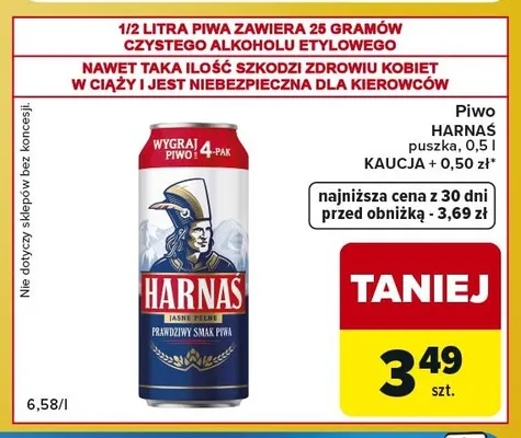 Piwo Harnaś promocja w Carrefour Express