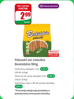 Paluszki ser cebulka, 180g promocja w Dino