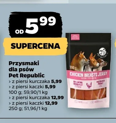 Przysmaki dla psów Pet Republic z piersi kaczki promocja w Netto