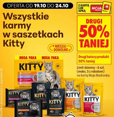 Karmy w saszetkach Kitty promocja w Biedronka