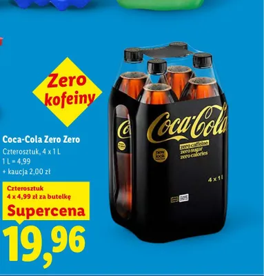 Napój gazowany Coca-Cola Zero Zero 4-pak promocja w Lidl
