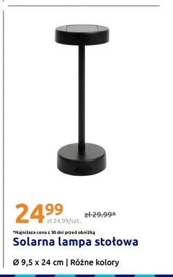 Solarna lampa stołowa Ø9,5x24cm promocja w Action