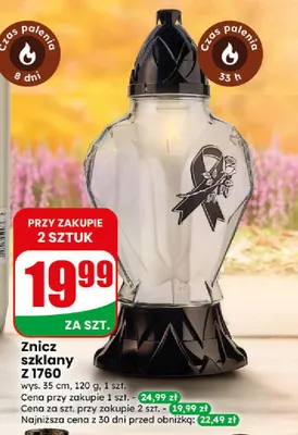 Znicz szklany Z 1760 promocja w Dino