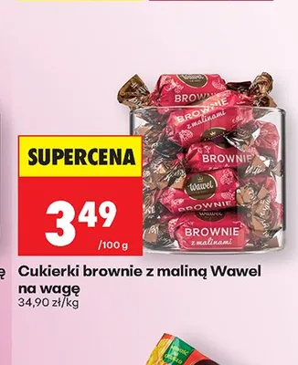 Cukierki brownie z maliną Wawel na wagę promocja w Biedronka